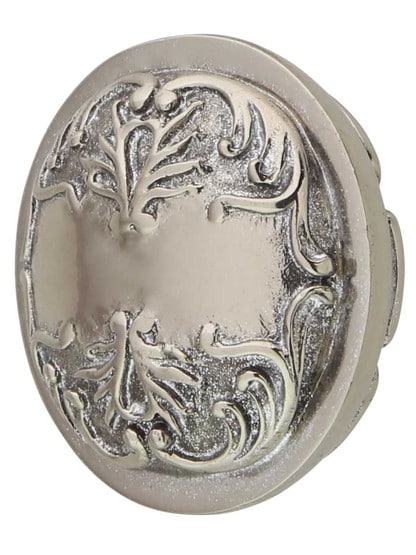 Cantata Round Cabinet Knob - 1 1/4 inch Diameter in White Brass.